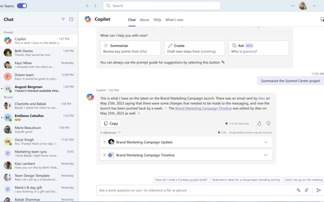 Get started with Microsoft Copilot with Graph-grounded chat in Microsoft Teams